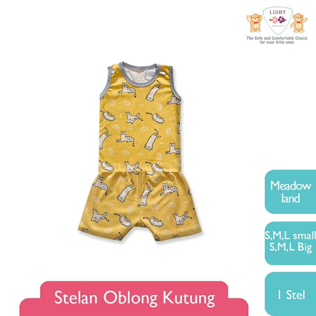 Libby Stelan Oblong Kutung &amp; Celana Pendek Meadow Land Series (Satu Set Isi 3Pcs)