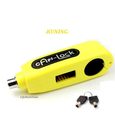 [PROMO 6.6] Kunci Gembok Setang Motor Anti Maling Motorcycle Lock Handlebar Protection CapsLock-Kuning