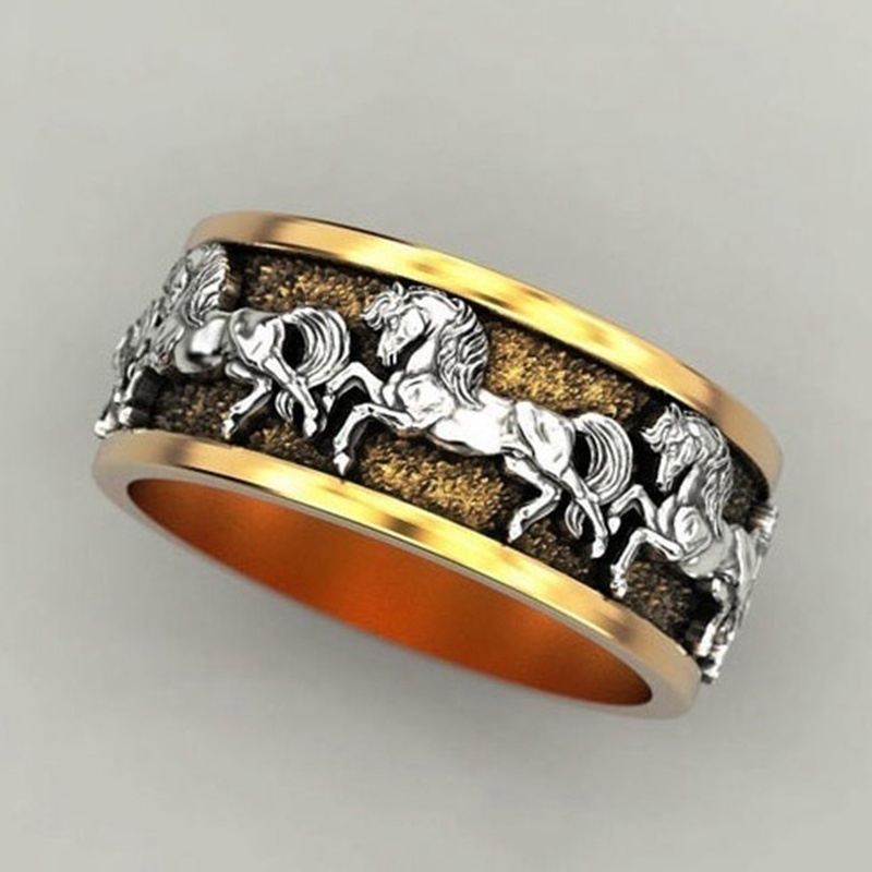 Cincin Sterling Silver 925 Lapis Emas 18k Gaya Hip Hop Punk Elegan Ukuran 7-14 Untuk Pria