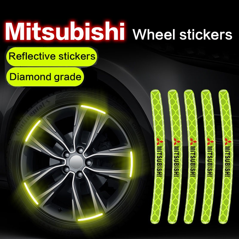 20Pcs Mitsubishi stiker peringatan stiker reflektif roda mobil untuk Triton Outlander Mirage ASX Lancer EVO PAJERO GRANDIS GALANT Xpander