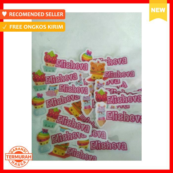 

Label Nama Tahan Air/ Sticker Label Waterproof Cutout Num Noms - Pengikat & Perekat - Stiker
