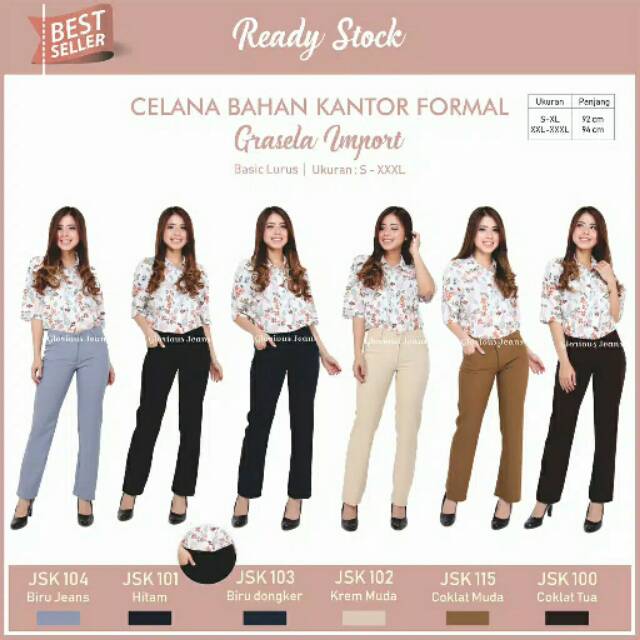 Celana Kantor Bahan Grasela Impor