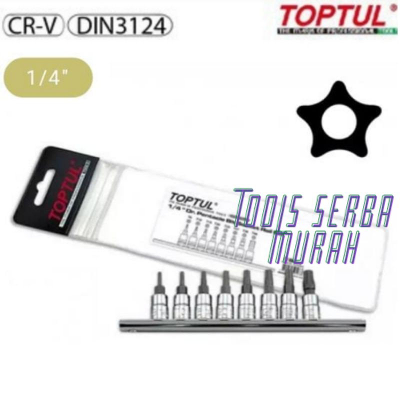 SOCKET BINTANG 5 SET 8pcs TOPTUL GAAG0805 T8 - T40