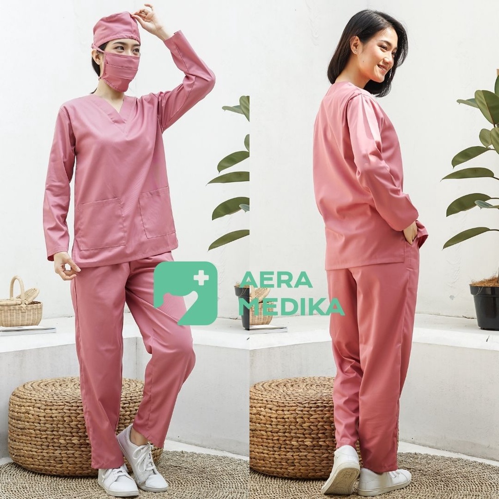 SCRUB/ BAJU JAGA / OKA Lengan Panjang AERA MEDIKA-Mauve