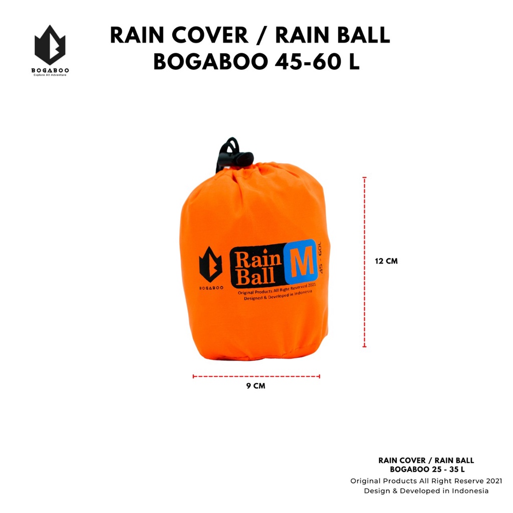 Coverbag bogaboo seri rain ball 45 up 60 L waterproof - rain cover - raincover - sarung tas - penutup tas - dust bag - waste pocket - rubbish pocket - trAsh bag KERIL GUNUNG