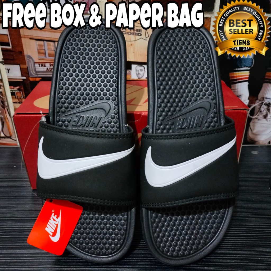 SANDAL SLIDE NIKE FLIP FLOP BENASSI SANDAL PRIA WANITA SWOOSH TERMURAH SENDAL NIKE HITAM MURAH