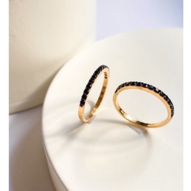 cincin listring mata hitam NEW GEN emas asli kadar 8k 375