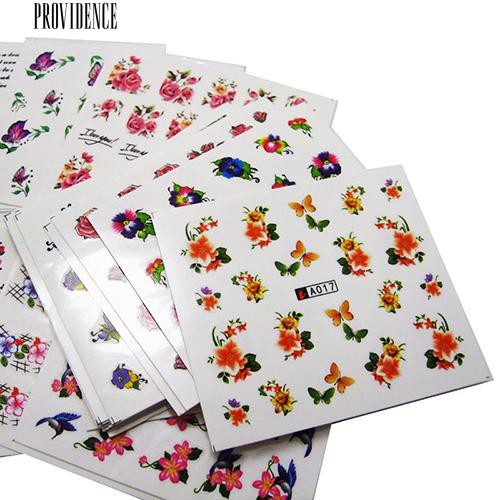 [Bayar Di Tempat]  50 Lembar Nail Art Sticker Bunga Air Transfer Decal Dekorasi DIY Manicure