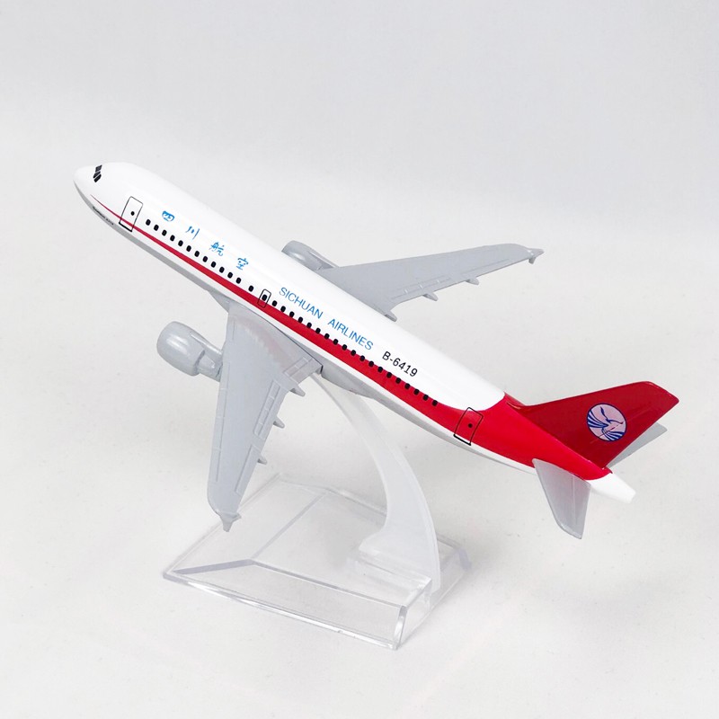 Miniatur Diecast Pesawat Terbang Sichuan Airbus A320 Bahan Metal Ukuran 16cm 20cm