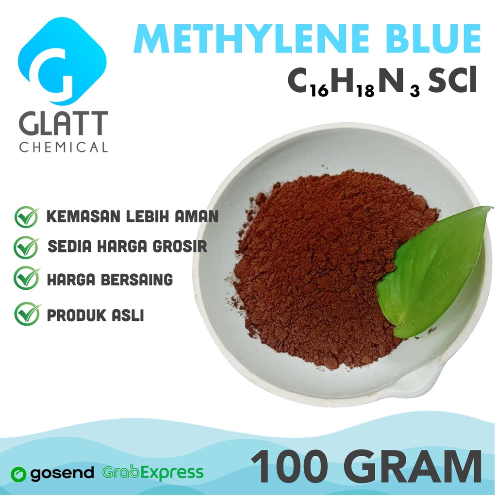 SERBUK METHYLENE BLUE 100 GRAM - BUBUK OBAT BIRU METILEN IKAN CUPANG