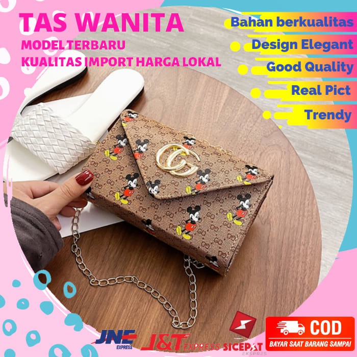 TAS SELEMPANG WANITA GN3220 MICKEY TAS WANITA IMPORT MURAH NB530