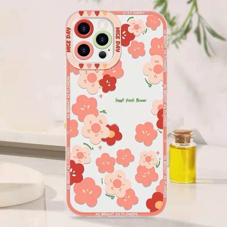 Soft Case Transparan Motif Bunga Untuk IPhone 13pro 12promaxSE2 2020 11 Pro MAX 6S 7 8plus XS XR