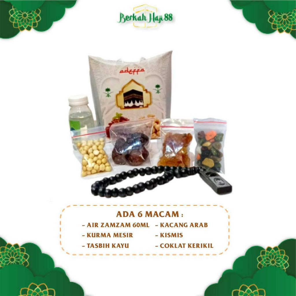 paket oleh oleh haji dan umrah lengkap coklat krikil  dan tasbih paket murah