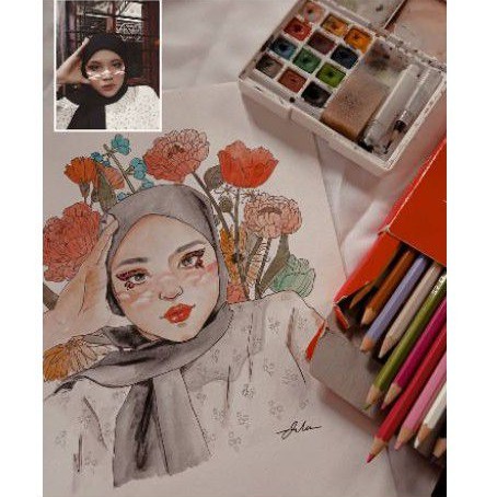 Lukis Sketsa Wajah by Nadil ANIMATED VERSION watercolor (inc.Figura)