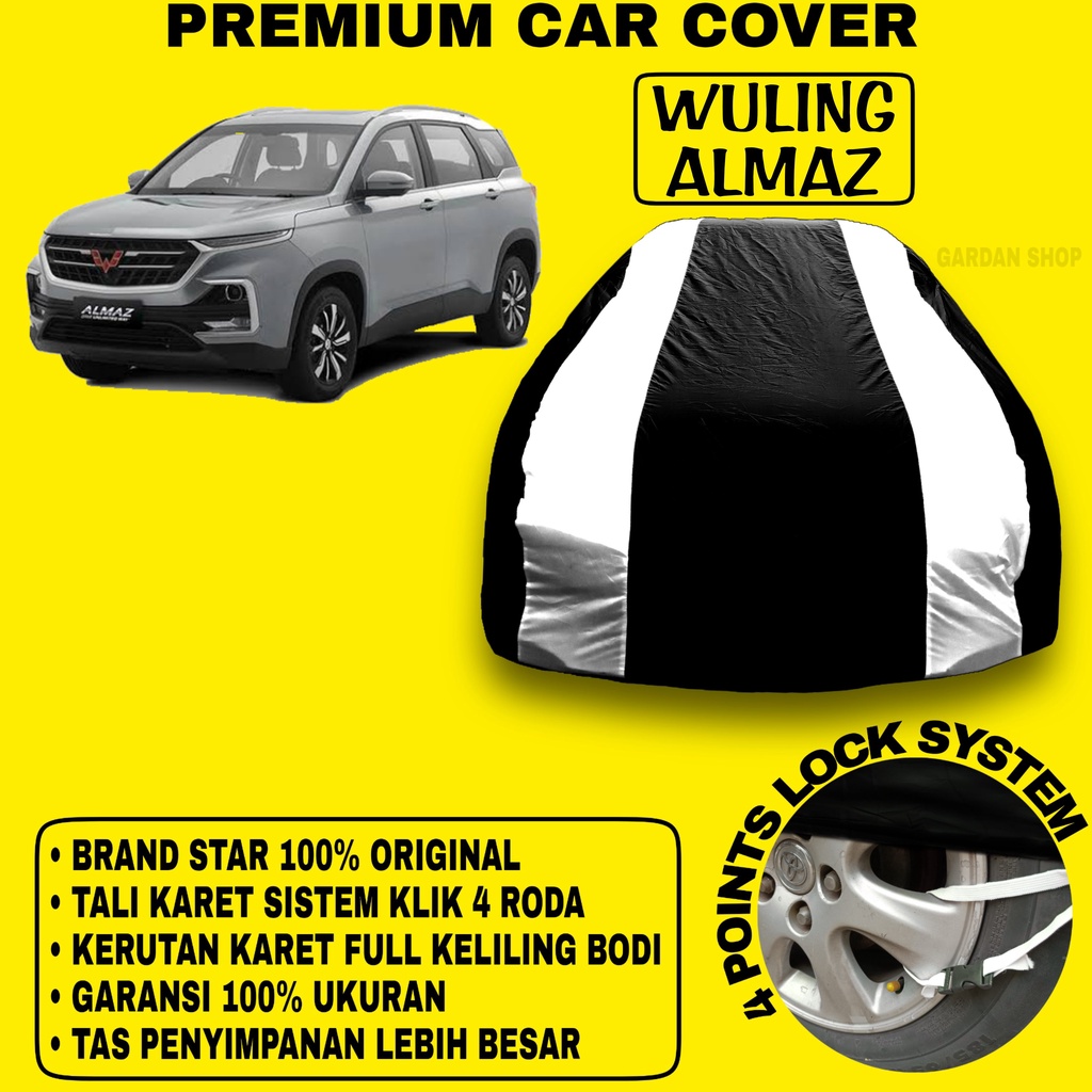 Body Cover WULING ALMAZ Sarung Strip SILVER Penutup Pelindung Selimut Bodi Mobil Wuling Almaz PREMIUM