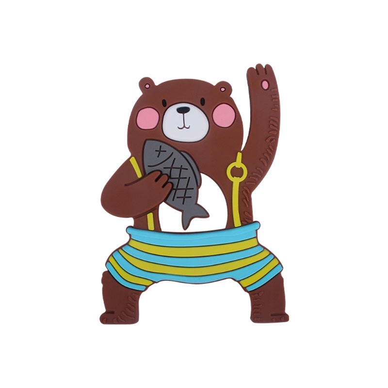 Mary Mainan Teether Bayi Bentuk Beruang Kartun Bahan Silikon
