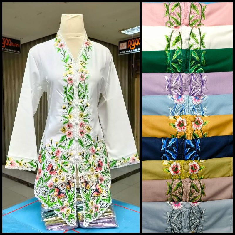 Kebaya Encim Bordir Kombinasi/Kebaya Encim Jumbo/Encim LD 120/kebaya tradisional/kebaya kartini-1