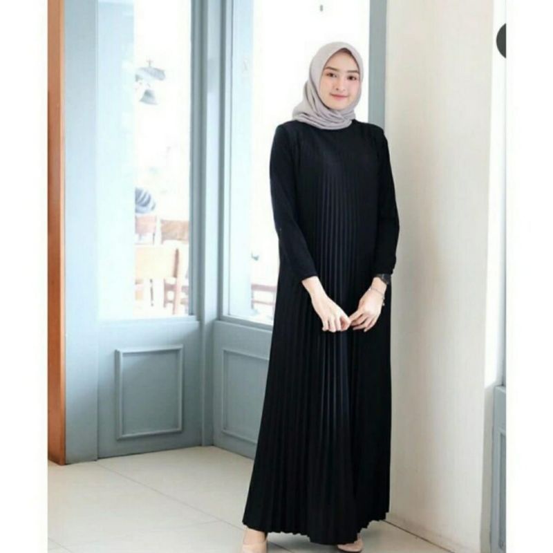 DRESS/GAMIS MUSLIM PLISKET/GAMIS FASHION WANITA/GAMIS MAXI PLISKET /PAKAIAN WANITA