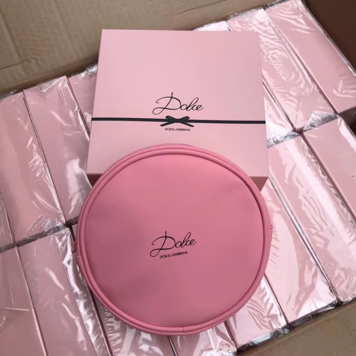 tas kosmetik round dolce gabbana pink