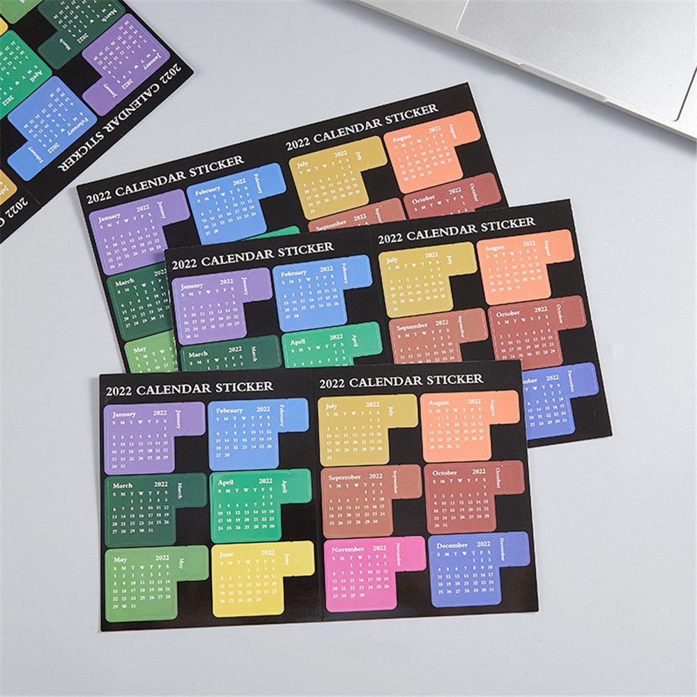 Agustina 2022stiker Kalender Wanita Planner Harian Mingguan Notebook Kantor Sekolah Self Adhesive Index Stickers