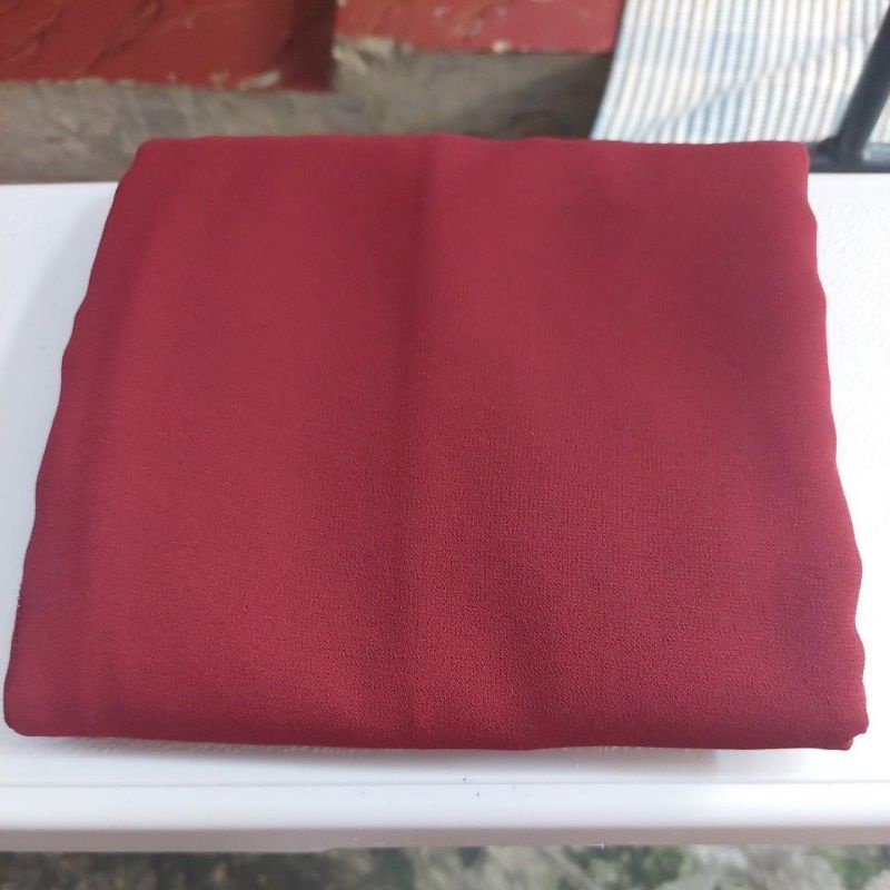 Khimar Instan Dua Layer Ceruty Jumbo Plus Cadar || Kerudung Segi Tiga Instan Syari || Hijab Instan Jumbo Syari-Maroon