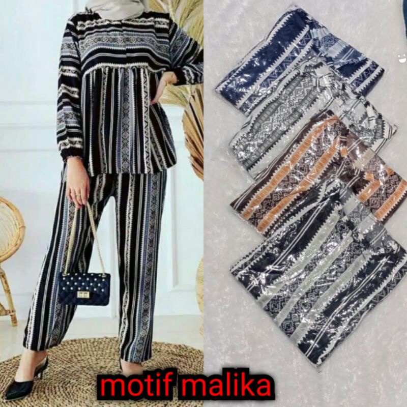 ONE SET MALIKA MOTIV SALUR TERBARU | RAYON PREMIUM