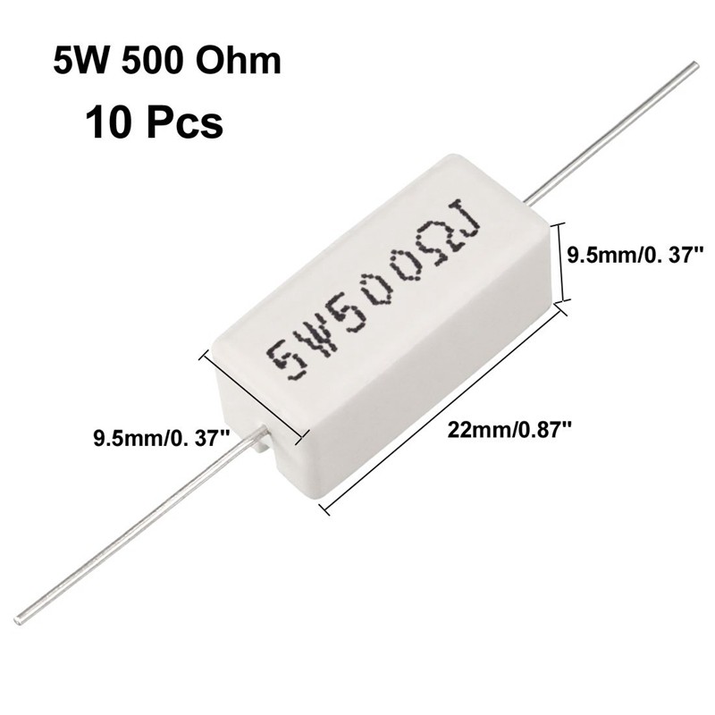 uxcell 5W 1 Ohm Power Resistor Ceramic Cement Resistor Axial Lead 15 Pcs White 