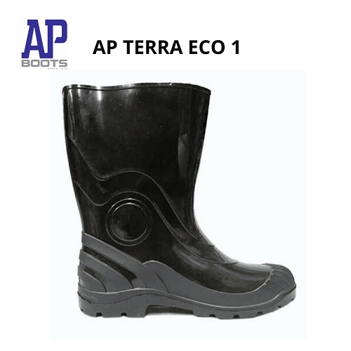 SEPATU AP BOOT TERRA ECO 1 BLACK - SEPATU BOOTS HITAM PENDEK TERRA HITAM - SEPATU BOOTS KARET HITAM 