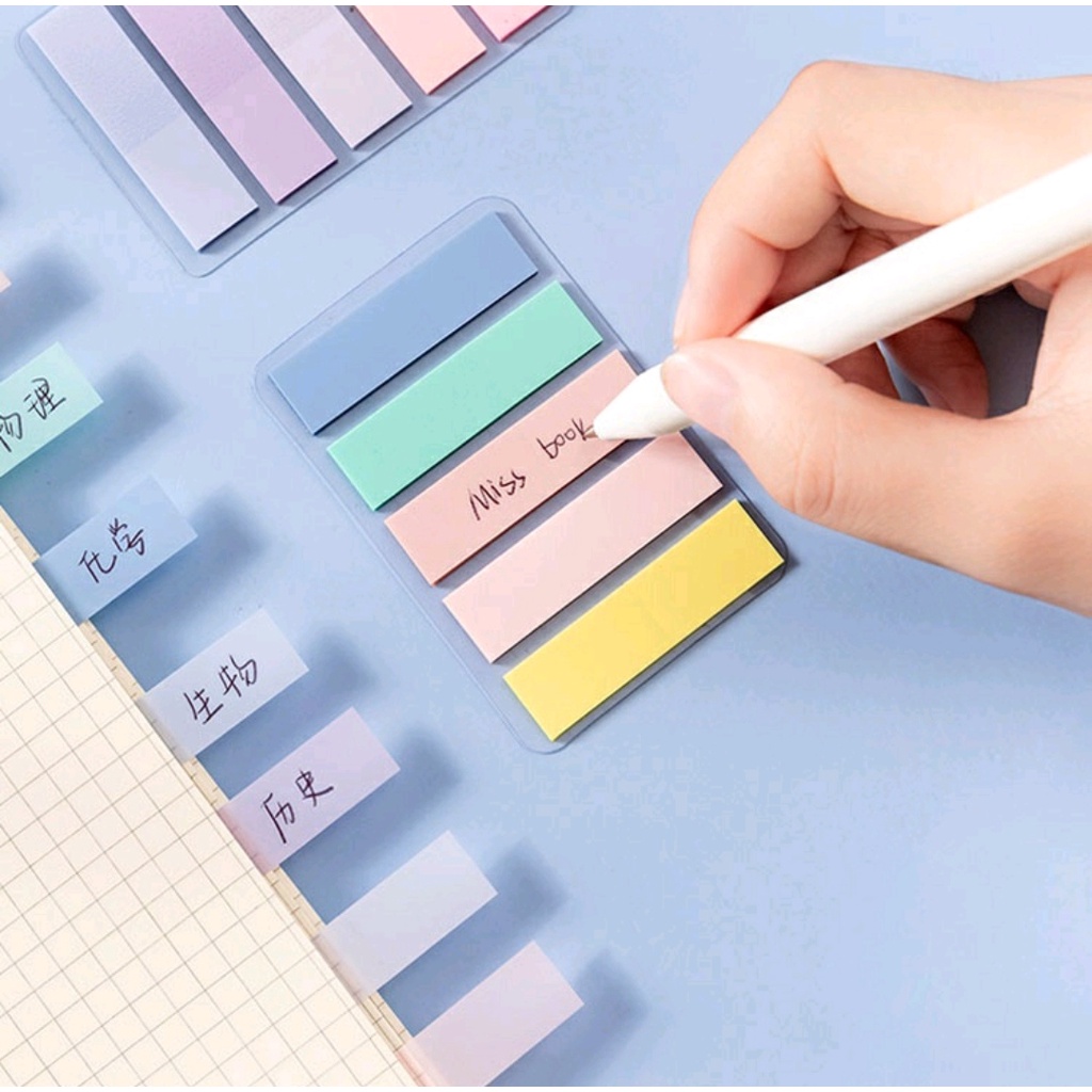 

Transparent Sticky Notes Aesthetic Morandi Bookmark Sticker Memo Pad Cute Index Sticker
