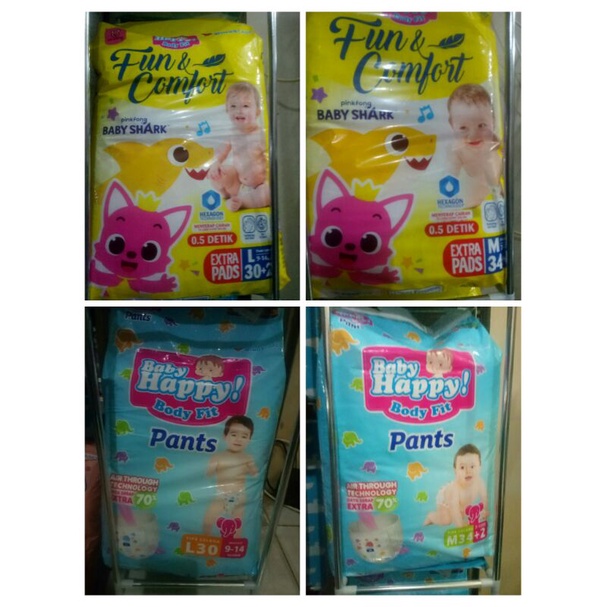 popok baby happy pants m 34 2   l 30 2  celana