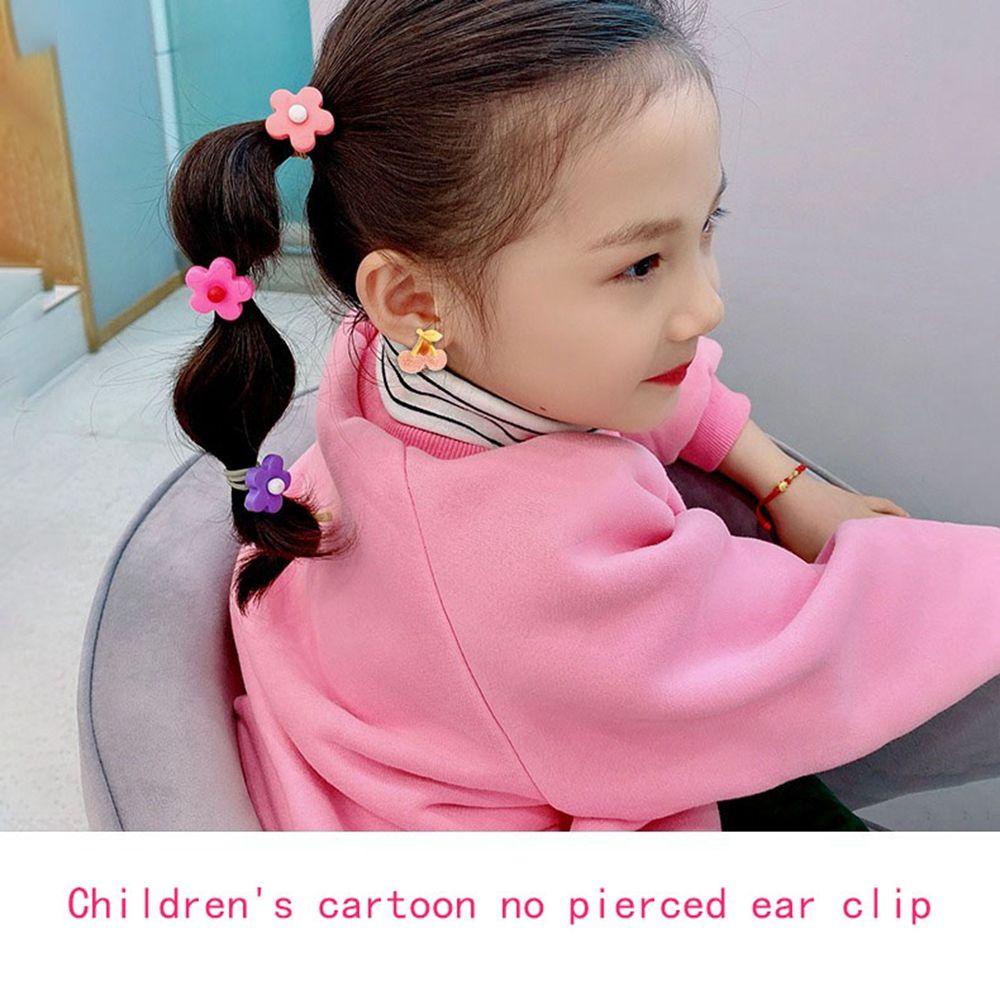 [Elegan] Kid Manset Telinga Geometris Sederhana Bunga Gaya Korea Anting Daisy Kartun Anti-Pedi Gadis Anting Klip