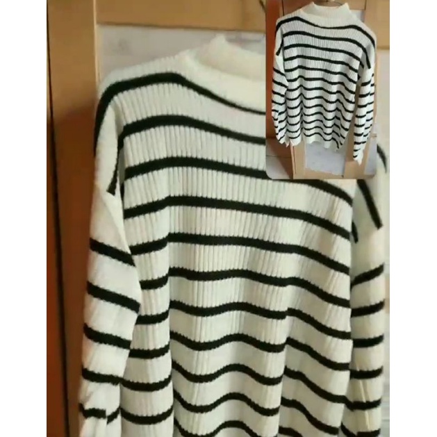 BAYONETA STRIP KNIT WANITA TERBARU ATASAN RAJUT