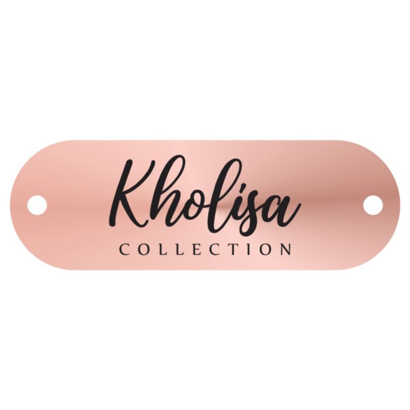 

label akrilik Kholisa rosegold ukuran 1x3 cm 50 pcs