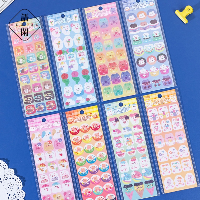 

Yu Xian Bear and Rabbit Fantasia Diary Deco Stickers - Sticker Dekorasi Jurnal