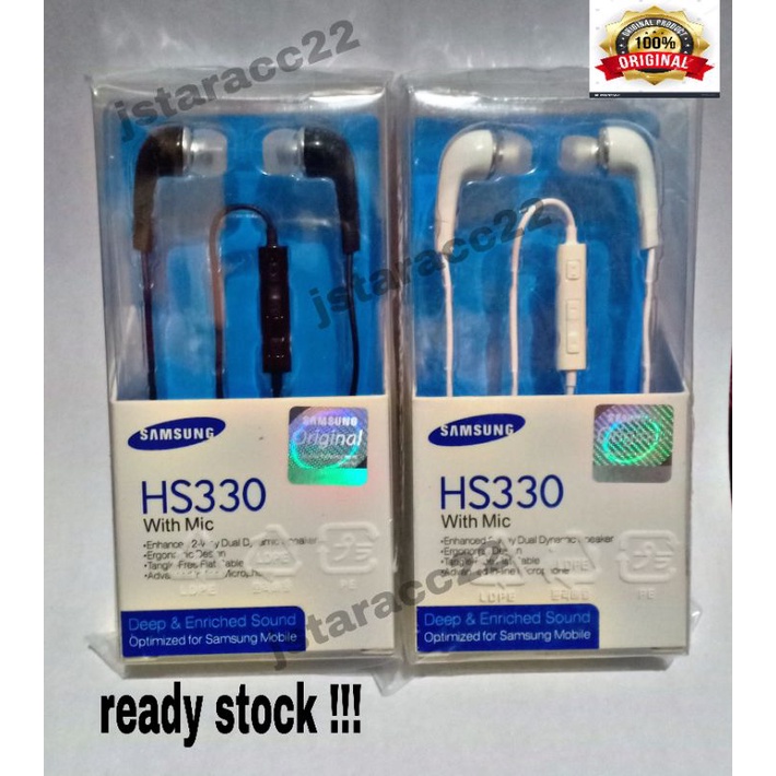 HANDSFREE  SAMSUNG ORIGINAL 100% HS330 WITH MIC HANDSFREE JACK 3.5MM HF