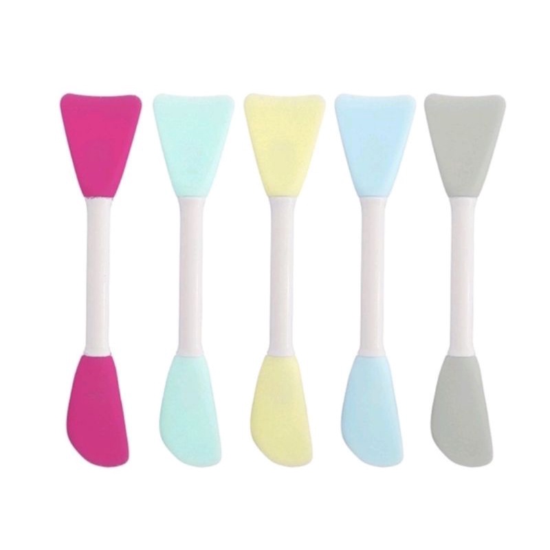 PREMIUM KUAS SPATULA SILIKON MASKER WAJAH + SIKAT KOMEDO KUAS MASKER SILIKON 2 SISI 2 IN 1