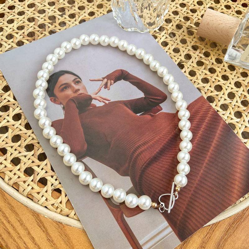 Kalung Choker Wanita Model Pendek Hias Mutiara Imitasi Untuk Pernikahan