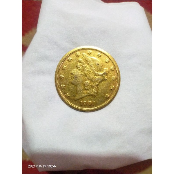 Koin Emas Liberty Amerika $ 10 tahun 1901