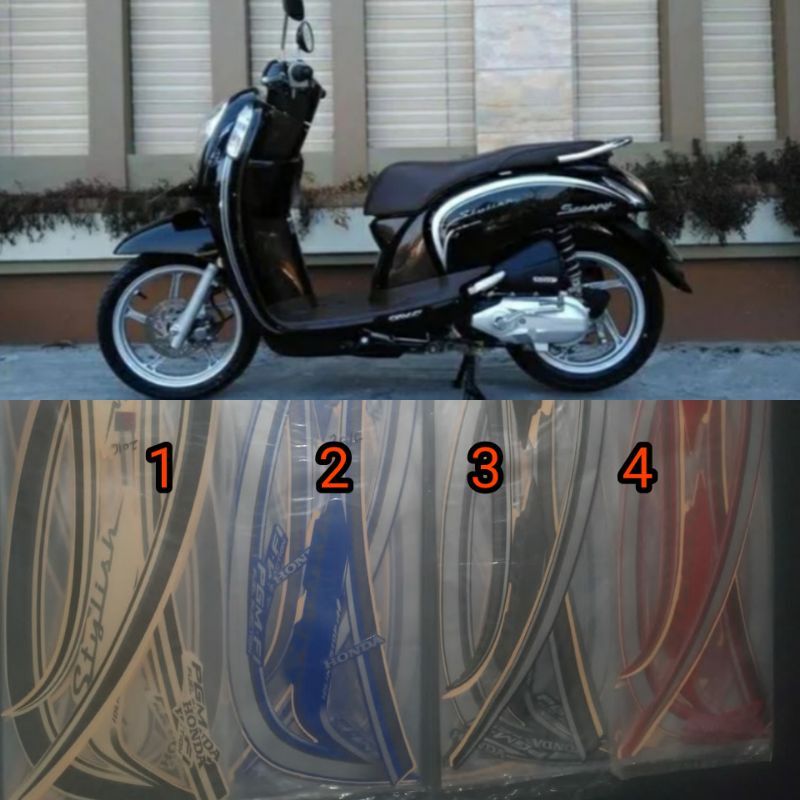 (BISA COD) Sticker striping Scoopy ori 2016-2015 stiker lis body Scoopy full body
