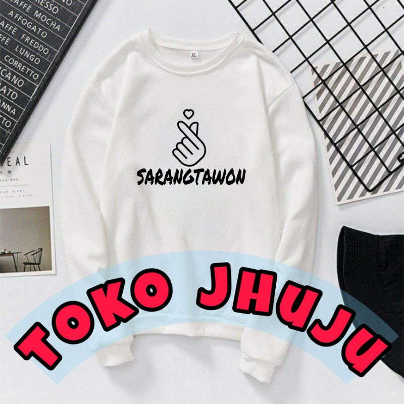 Basic Sweater Humor Korean Style sarangheo x sarangtawon // bukan Sweater bts nct treasure enhypen