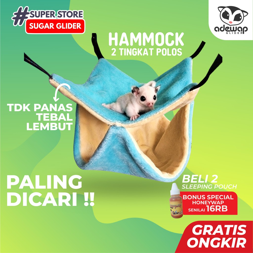 ADEWAP GLIDER Sleeping Pouch Sugar Glider Hammock 2 Tingkat Tempat Tidur Kasur & Peralatan Aksesoris