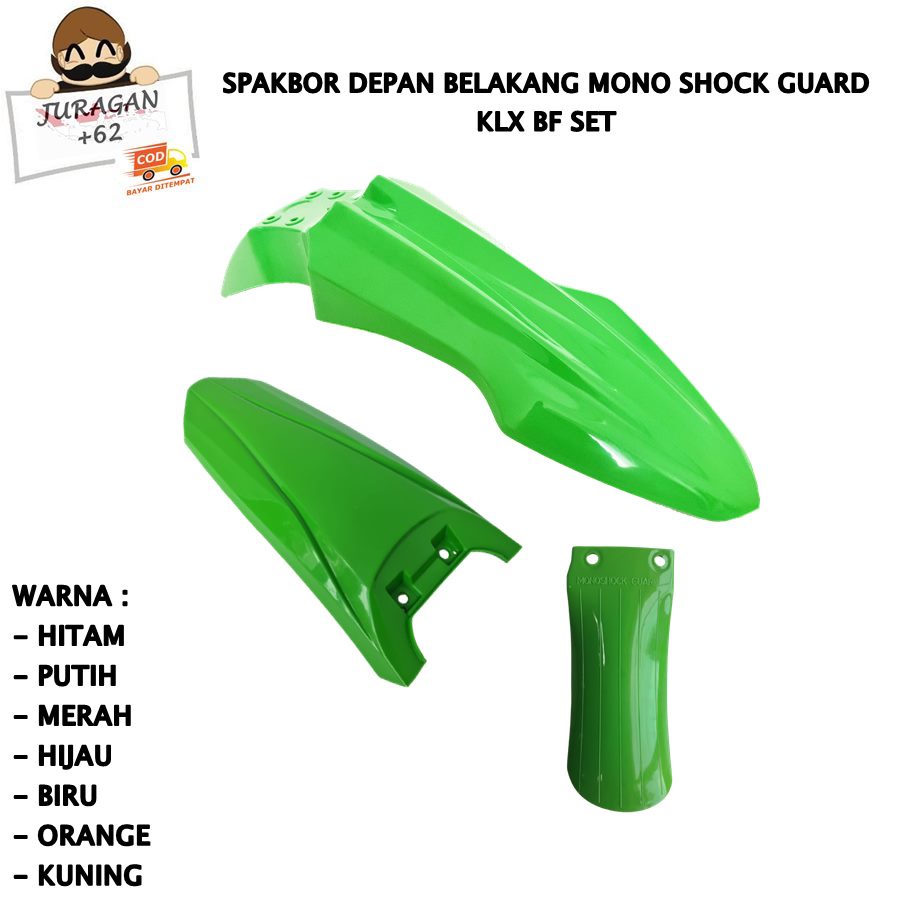 SPAKBOR SET KLX BF BIG FOOT 150 250 DTRACKER DEPAN BELAKANG COVER LUMPUR MONOSHOCK D TRACKER