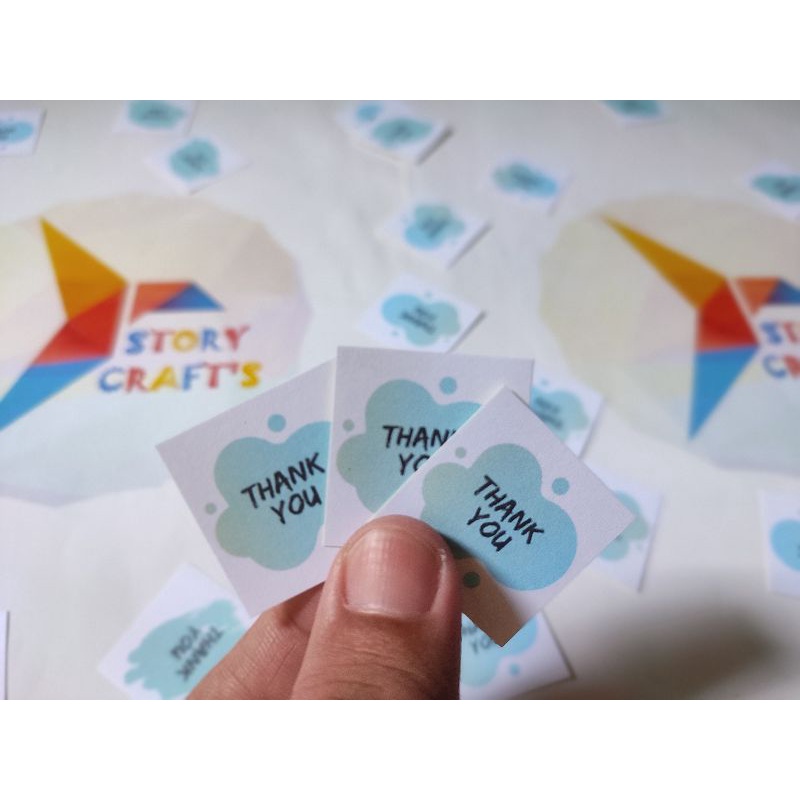 

Sticker Thank You 3,9 x 3,9 Cm Bahan HVS Murah