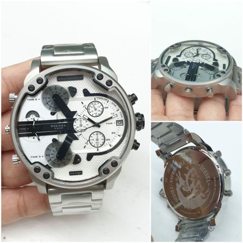 Jam Tangan Diesel DZ-7399 Four Time Super Premium Graden AAA - Jam Tangan Pria Diesel Warna Putih