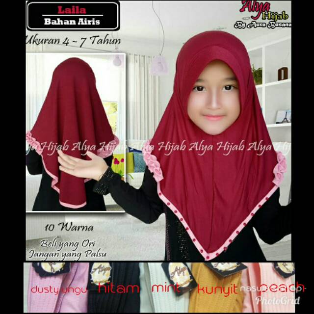 Jilbab Anak Laila ori brand Alya Hijab