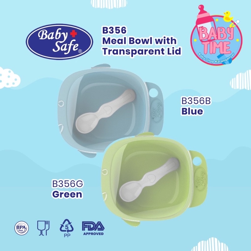 Mangkok Makan Bayi Tempat Makan Bayi dengan penutup Meal Bowl Suction Bowl Baby Safe B356 B354 bs353