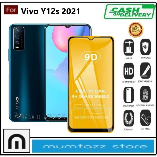 Promo Tempered Glass Warna Hp Vivo Y12s 2021 Anti Gores Kaca Full Layar Full Glue Skin Protector Pel