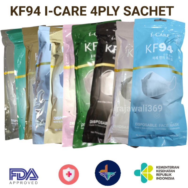 MASKER KF94 I-CARE 4PLY/5PLY SACHET 10PCS MEDIS