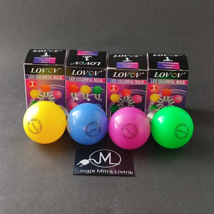 LAMPU 1 WATT LOVOV - WARNA WARNI
