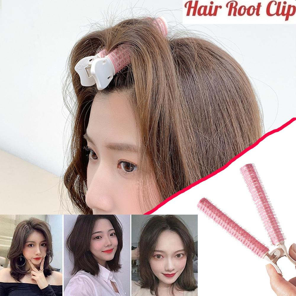 Agustina Rambut Akar Berbulu Klip Merah Muda Gadis Jepit Rambut Portable Lazy Curler Magic DIY Styling Tools